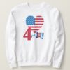 4th of July American USA Flag Heart Flag Fireworks Sweatshirt ZNF08