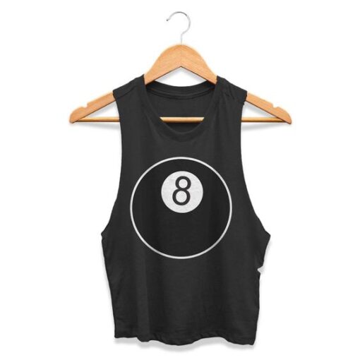 8 Ball Eight Ball Gambler Billiards Womans Crop Tanktop AY