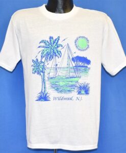 80s Wildwood New Jersey Sunset Sailboat t-shirt