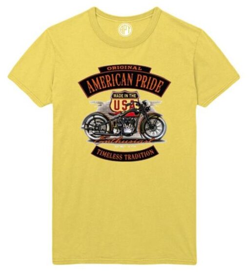 American Pride Timeless Tradition Motorcycle Printed T-Shirt