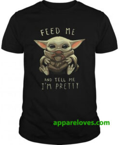 Baby Yoda eat frog feed me and tell me im pretty shirt thd