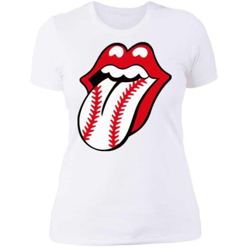 Baseball Lips Ladies Boyfriend Tee