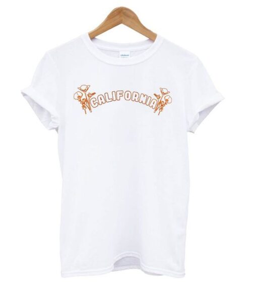 California Poppy White t shirt ZNF08