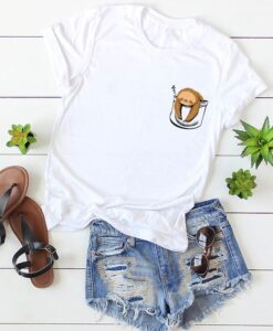 Cartoon Print Roll Cuff Tee ZNF08