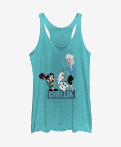 Disney Wreck-It Ralph Keep It Chill Vanellope and Elsa Womens Tank Top ZNF08