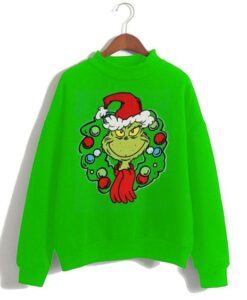 Dr. Seuss Big Boys Grinch Wreath Ugly Sweatshirt ZNF08