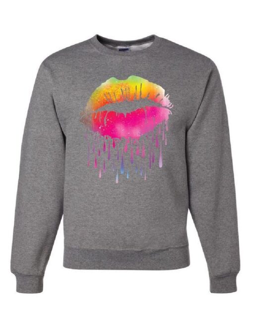 Dripping Neon Lips Sweatshirt ZNF08