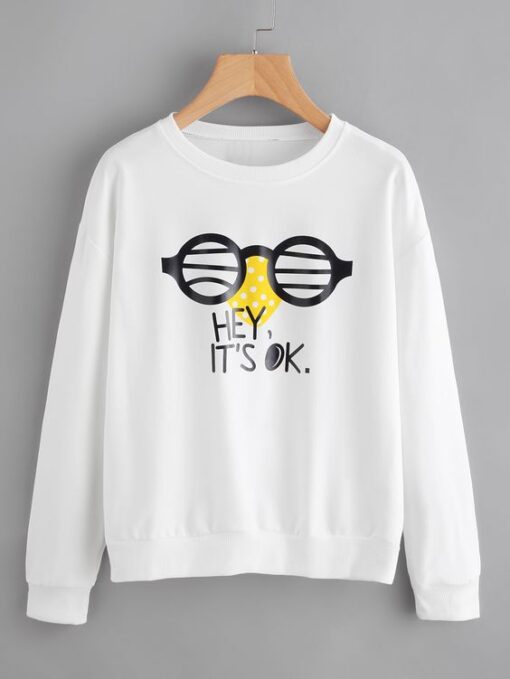 Drop Shoulder Graphic Print Sweatshirt ZNF08