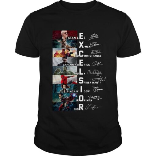 Excelsior Stan Lee X-men Doctor Strange Captain America Hulk Signatures Shirt