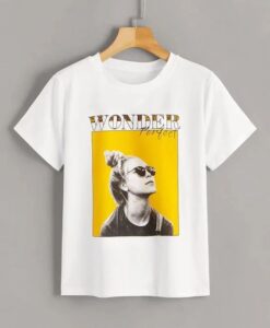 Figure And Letter Print Tee T-Shirt ZNF08