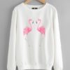 Flamingo Print Sweatshirt ZNF08