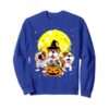 Funny Three Bulldog Mummy Witch Dog Moon Ghosts Halloween Sweatshirt ZNF08