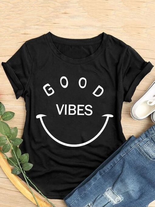 GOOD VIBES SMILE TSHIRT ZNF08
