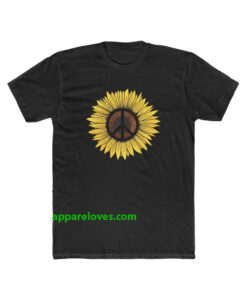 Hippie Sunflower Peace Symbol shirt thd
