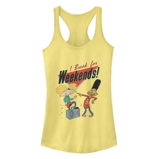 Juniors' Hey Arnold I Break for Weekends Graphic Tank ZNF08
