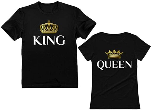 King & Queen Matching Couple T-Shirts THD