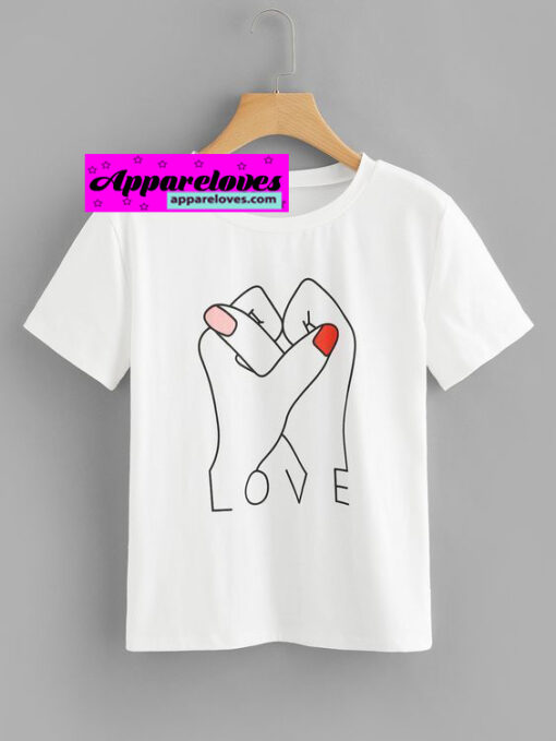 LOVE HANDS FINGER T-shirt THD
