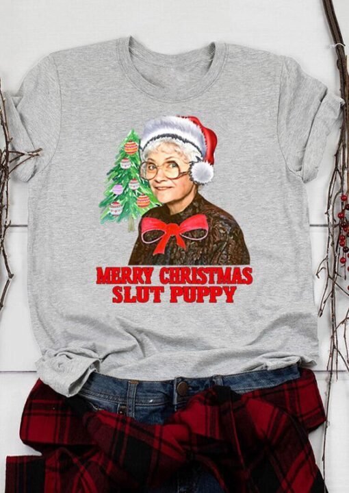 Merry Christmas Slut Puppy T-Shirt ZNF08