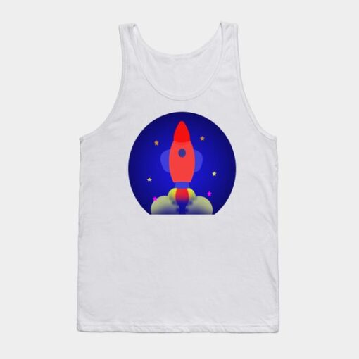 ROCKET ON BLUE Tank Top ZNF08