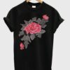 Roses embroided blackT-shirt