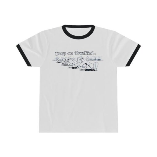 Throwback 70's Unisex Keep on Truckin Ringer Tee Shirt 1970's Old School