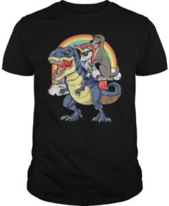Unicorn And Greyhound Riding A Dinosaur T SHIRT ZNF08