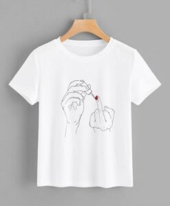 Vitt Tillfällig T-shirt ZNF08