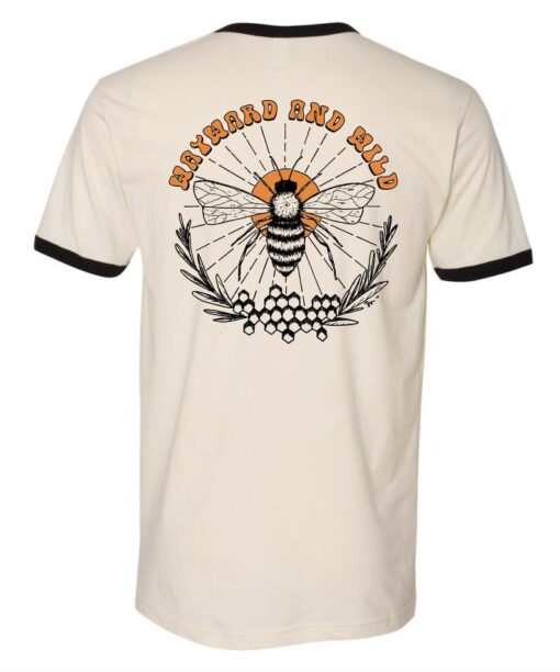Wayward & Wild - Retro Bee Wild Ringer T Shirt Back