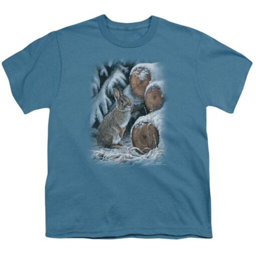Wildlife Wood Pile Rabbit Youth T-Shirt ZNF08