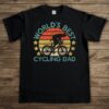 World's Best Cycling Dad T-shirt for Men, Vintage Funny Cyclist Father's Day Gift Tshirt