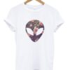 alien head floral T shirt