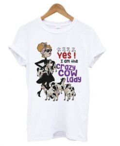 crazy cow lady T-shirt ZNF08