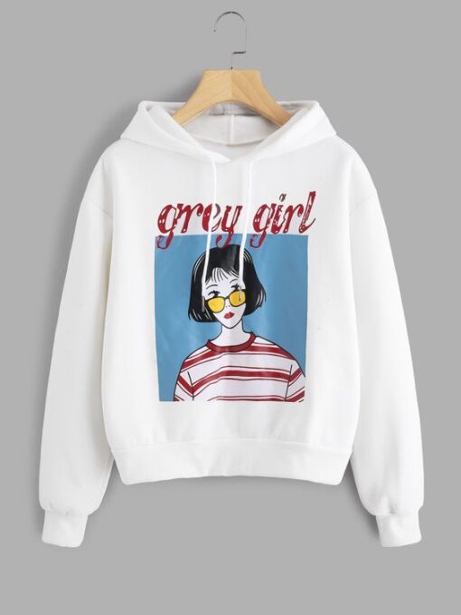 grey girl Hoodie ZNF08