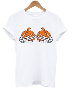 pumpkin boobs skeleton t-shirt ZNF08