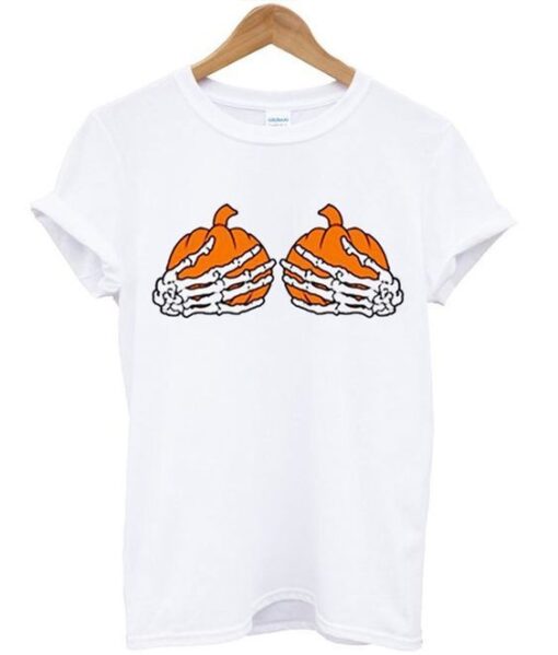 pumpkin boobs skeleton t-shirt ZNF08